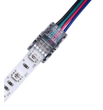 LED stripe samler til løse ledninger - 10mm, RGB, IP65, 5V-24V