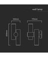 2-veis veggspot - LED-modul, 600lm, 3000K, Sort hus, IP44.