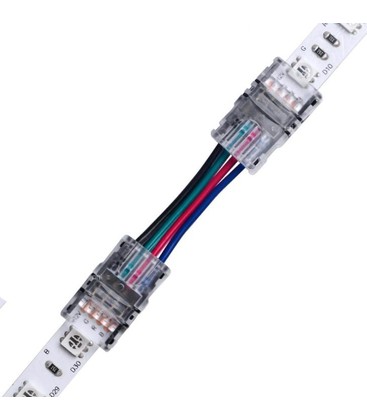 Samler med ledning til LED stripe - 10mm, RGB, IP20, 5V-24V