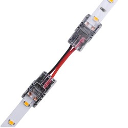 Enkeltfarget LED strip tilbehør 12V/24V Samler med ledning til LED stripe - 8mm, enkeltfarget, IP65, 5V-24V