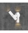 6W vegglampe med 2-veis spot - IP44, hvit, 4000K, 300° justerbar, inkl. lyskilde