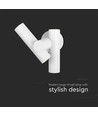 6W vegglampe med 2-veis spot - IP44, hvit, 3000K, 300° justerbar, inkl. lyskilde
