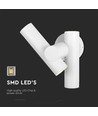6W vegglampe med 2-veis spot - IP44, hvit, 4000K, 300° justerbar, inkl. lyskilde