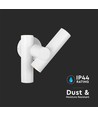 6W vegglampe med 2-veis spot - IP44, hvit, 4000K, 300° justerbar, inkl. lyskilde