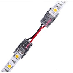 Enkeltfarget LED strip tilbehør 12V/24V Samler med ledning til LED strip - 10mm, enkeltfarvet, IP65, 5V-24V