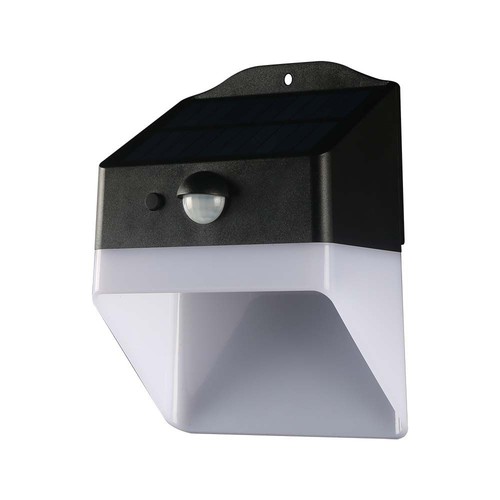 2W Solcellevegglampe - Panda 200lm, Litiumbatteri 3.7V 1200mAh, 4000K, Svart+Hvit