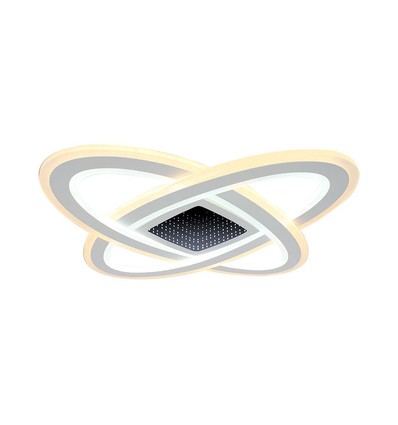 130W LED designer lysekrone, dimbar - 13600lm, 3-i-1 CCT, inkl. fjernkontroll, sort/hvit design