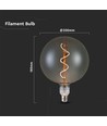 E27 4W dimbar G200S Spiral Filament LED pære - Smoky glass, 2700K, 120lm, 300° lysspredning
