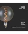 E27 4W dimbar G200S Spiral Filament LED pære - Smoky glass, 2700K, 120lm, 300° lysspredning