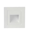 3W LED trappelys for innbygging - IP65, varm hvit, hvit kant, firkantet, 5,8x5,8 cm
