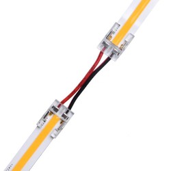 Enkeltfarget tilbehør Lavprofil samler med ledning til LED strip - 10mm, COB, enkeltfarget, IP20, 5V-24V