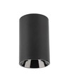 Sort GU10 påbygningsspot - Rund, sort aluminium, 10x6,5 cm, IP20, til GU10