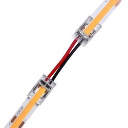 Enkeltfarget LED strip Lavprofil samler med ledning til LED strip - 8mm, COB, enkeltfarget, IP20, 5V-24V
