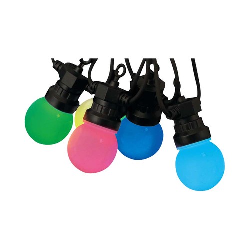 7m LED lyskjede med 15 RGB pærer - 0.5W/pære, styres via medfølgende fjernkontroll