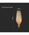 E27 4W LED filament spiralpære - B125, 250lm, 2700K, Amber/Smoky glass, 300° utstråling