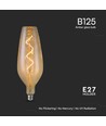 E27 4W LED filament spiralpære - B125, 250lm, 2700K, Amber/Smoky glass, 300° utstråling
