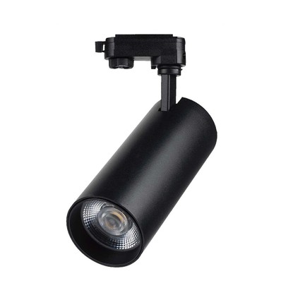 COB LED Skinnespot 40W - 3in1 Sort Hus, Sort Reflektor, Sort Bakdeksel