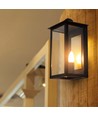 E14 utendørs vegglampe - Sort, IP65, jern, uten lyskilde