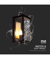 E14 utendørs vegglampe - Sort, IP65, jern, uten lyskilde