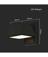 15W LED vegglampe med opp/ned lys - IP65 utendørs, 130lm/W, sort, 16x16,5cm, inkl. lyskilde