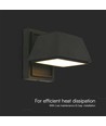 15W utendørs vegglampe - 16x16,5x16,4mm, 3000K, svart, IP65