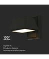 15W utendørs vegglampe - 16x16,5x16,4mm, 3000K, svart, IP65