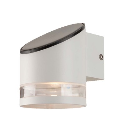 1W Solcelle Vegglampe - LED, 3000K, Hvit, Hus IP54