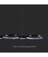 38W LED pendellampe, 100cm - Sort, 4560lm, 4000K, inkl. lyskilde