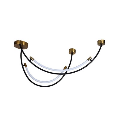 20W LED pendel / taklampe, L100x60cm - 2500lm, sort og gull, IP20, inkl. lyskilde