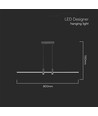 19W LED pendellampe, sort - 2160lm, 80-115cm, fås i 3000K og 4000K