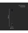 9W LED pendel - Sort, 1000lm, 10x10x100cm, IP20 innendørs, inkl. lyskilde