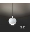 9W Hengende Lampe - LED, 10x10x100cm, 4000K, hvit, hus