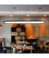 24W LED pendellampe - 80x100cm, 4000K, sort, hus.