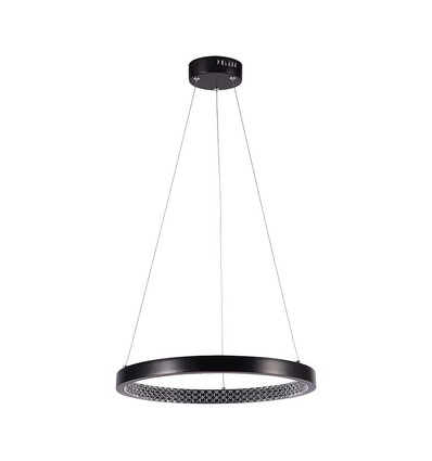 19W hengelampe - LED, 40cm, 3000K, krystall akryl, innvendig, svart, hus.