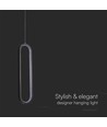 13W oval LED pendel, 40cm - Sort, moderne design, IP20 innendørs