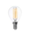 E14 6W LED kronepære - P45, filament, klart glass