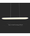 24W LED pendel / hengelampe - 80x104cm, 3000lm, hvit, 4000K, inkl. lyskilde