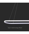 24W LED pendel/hengelampe - 80x20x100cm, 2760lm, hvit, 3000K