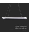 24W LED pendel/hengelampe - 80x20x100cm, 2760lm, hvit, 3000K