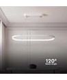 24W LED pendel/hengelampe - 80x20x100cm, 2760lm, hvit, 3000K
