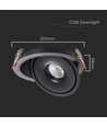 30W LED innfellingspanel, RA90, sort - 3-i-1 CCT, Hull: Ø18 cm, Mål: Ø20 cm
