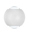 2W vegglampe med opp/ned lys - IP54, hvit, 3000K, aluminium, inkl. lyskilde