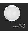2W vegglampe med opp/ned lys - IP54, hvit, 3000K, aluminium, inkl. lyskilde