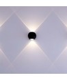 2W LED COB vegglampe, opp/ned lys - IP54, sort aluminium, 4000K, 4,2 x 4 cm