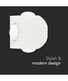 4W rund LED vegglampe med 4 lysstråler - IP54, hvit, 3000K, 4-veis lys, moderne design