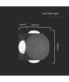 4W LED 4 Veis Vegglampe - COB, 4000K, Svart hus.