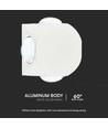 4W rund LED vegglampe med 4 lysstråler - IP54, hvit, COB LED, 4000K, inkl. lyskilde