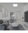 24W LED taklampe, 30x30cm - Firkantet, hvit kant, IP44, 4000K, inkl. lyskilde
