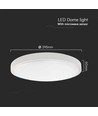 18W LED DOME Lys - Mikrobølgesensor, 3000K, Rund, Hvit Ramme, IP44