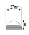 1 meter LED skapbelysning - 6mm høy, 12V DC, 9W, med støpsel